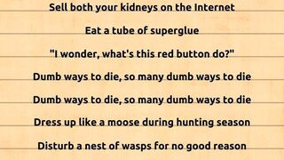 dumb waystto die