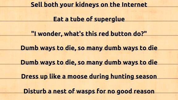 dumb waystto die