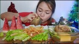 MUKBANG/BEEF BULALO AND FRIED SALMON BELLY STRIPS.