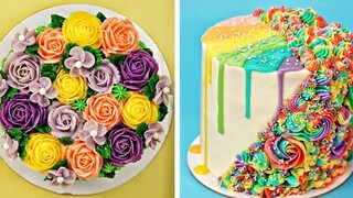 สอนแต่งหน้าเค้กบัตเตอร์ครีมฟลอรัล ไอเดียเค้กโฮมเมดที่สวยงาม สูตรเบเกอรี่ง่าย ๆ
