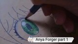 Tutorial menggambar Anya Forger || colored pencil || part 1