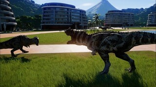 Jurassic World Evolution - Carnotaurus, Ceratosaurus & Majungasaurus Breakout & Fight! (1080p 60FPS)