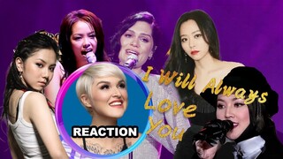 Vocal Coach compares「I WILL ALWAYS LOVE YOU」聲樂老師對比 #张惠妹 #张靓颖 #邓紫棋 #茜拉 #jessiej #shilaamzah #我是歌手