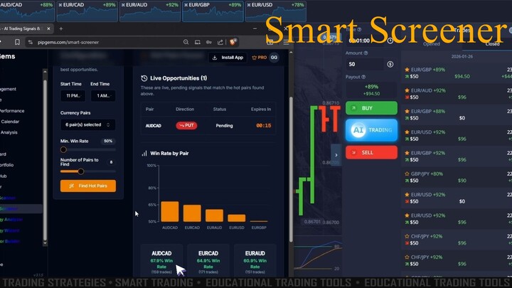 Pocket Option Bot - AI Smart Screener Pipgems
