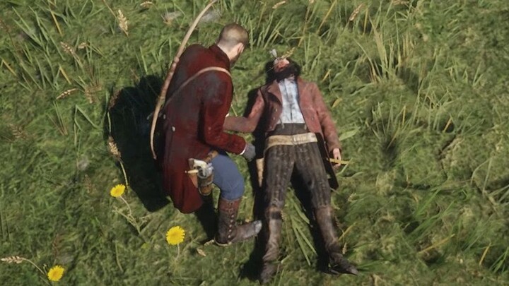 【Red Dead Redemption 2】Nâng một NPC vừa trúng tên nổ sắp phát nổ lên thì sẽ ra sao?
