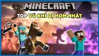 TOP những VŨ KHÍ siêu DỊ trong MINECRAFT | Bom ONG và hơn thế nữa | Gamechan