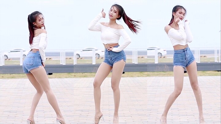 Di pinggir pantai saat musim dingin meng-cover dance T-ara "So Crazy"!