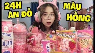 😍 Mèo Simmy Thử Thách "24H Ăn Đồ Màu Hồng" |Simmy Giận Hồng Người|