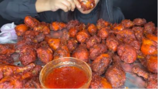 THỬ THÁCH  ĂN 50 ĐÙI GÀ CAY GIÒN NGON #asmr #mukbang