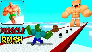Monster School: MUSCLE RUSH RUN CHALLENGE 2 - Minecraft Animation