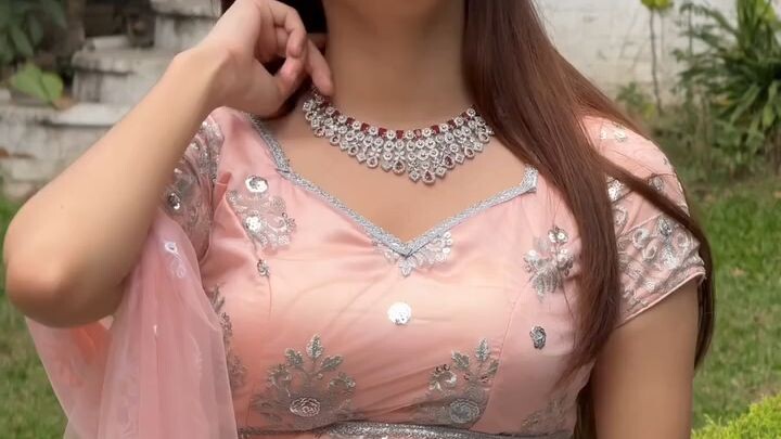 beutiful girl in pink dress