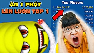Gấu Đỏ Chơi Rắn Săn Mồi Siêu Hài Hước  Một Phát Lên TOP 1 ( ( Wormate.io )