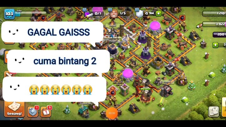 COC - WAR GAGALL- BINTANG 2 (😭😭)