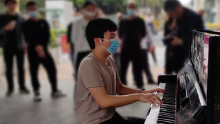 【Piano】Playing Kimetsu no Yaiba on the street