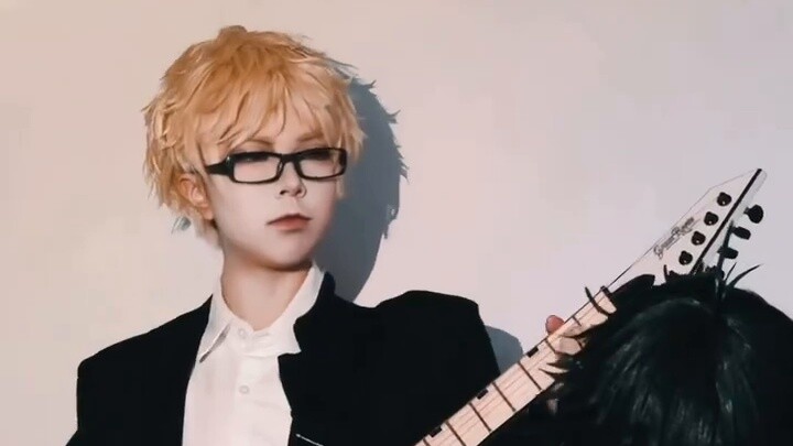 [Cover Gitar & Bass Listrik] Lagu Tema Film Volleyball Boys "オレンジ Orange Se" [cos/Tsukishima Hotaru/