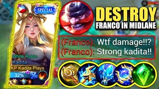 KADITA DESTROY FRANCO IN RANK GAME!! | KADITA BEST BUILD 2022 | TOP GLOBAL KADITA GAMEPLAY