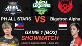 BIGETRON ALPHA vs PH ALL STARS Game 1 Juicy Legends