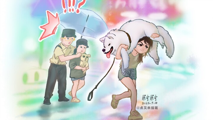 恐龙抗狼她扛狗，这还是拧不开瓶盖的女孩子吗哈哈