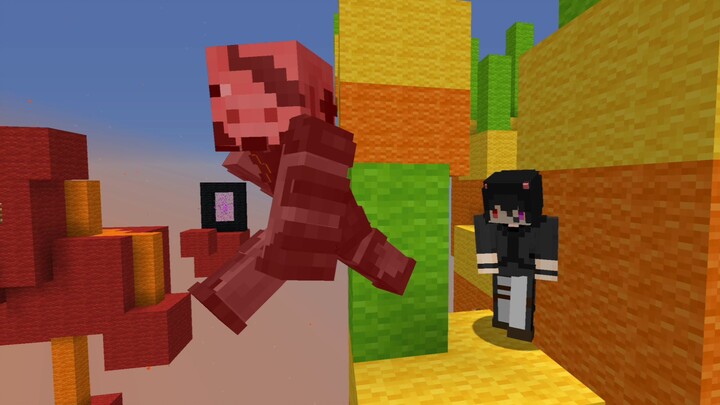 Khi bạn chạy parkour bằng chuột trái trong Minecraft...