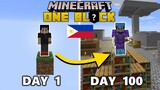 I Survived 100 Days in ONE BLOCK Minecraft...Here's What Happened (TAGALOG)