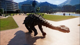 Ankylosaurus & T-Rex Breakout & Fight! Jurassic World Evolution (1080p 60FPS)