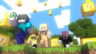 เมื่อมายคราฟมีบล็อกนำโชคหล่นลงมาจากฟ้า! คิดว่าเราจะเอาชนะ Ender Dragon ได้สำเร็จไหมนะ?