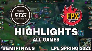 Highlight FPX vs EDG All Game Bán Kết LPL Mùa Xuân 2021 Semifinals FunPlus Phoenix vs Edward Gaming