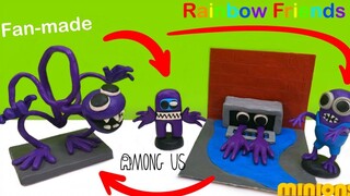 紫色的彩虹朋友从橡皮泥在奴才的形式和我们之间 ► Rainbow Friends Roblox
