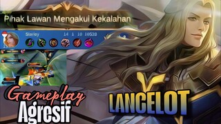SUPER AGRESIF GAMEPLAY LANCELOT MASUK TURRET SING SING SING DAPET TRIPLE KILL