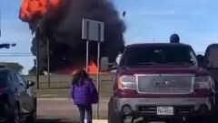 A midair collison between two aircraft.