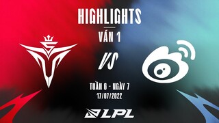 V5 vs WBG | Highlights - Game 1 | Tuần 6 Ngày 7 | LPL Mùa Hè 2022