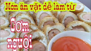 Làm bánh cuộn, món ăn vặt ngon từ cơm nguội