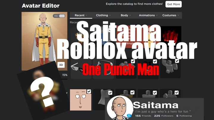 Saitama roblox avatar! OPM