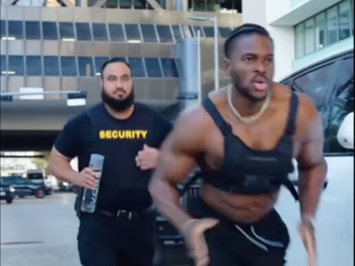 Wealthy Black Fitness Influencer Showcases Specialized Skill Training in the City Center