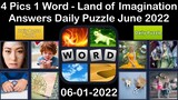 4 Pics 1 Word - Land of Imagination - 01 June 2022 - Answer Daily Puzzle + Bonus Puzzle