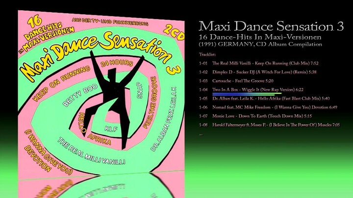 Maxi Dance Sensation 3 (1991) 16 Dance-Hits In Maxi-Versionen [CD Album Compilation]