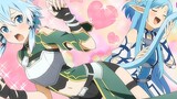 Kirito menyentuh ekor Sinon VS Asuna menyentuh ekor Sinon