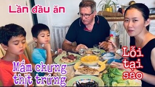 Mắm chưng thịt trứng phản ứng của ba cha con/Cuộc sống pháp/ẩm thực miền tây Việt Nam/công thức lỗi