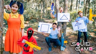 Banana TV : SQUID GAME Green Light And Red Light Styrofoam Cutting Contest And Nerf Guns