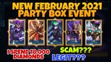 MLBB FEBRUARY PARTY BOX EVENT | I SPEND 18K DIAMONDS ON THIS NEW PARTY BOX EVENT | AKIHITO GAMING