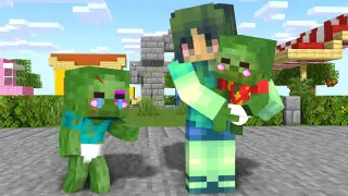 Monster School || BABY ZOMBIE HOMELESS and ANGRY ZOMBIE FAMILY || Minecraft Animation