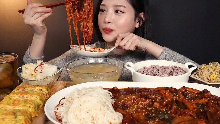 【Boki บรรยายไทย】วอนบกฮี ผัดปลาหมึกกับเส้นหลงซู เมนูม้วนไข่และซุปปลา เสียงจริงๆ!