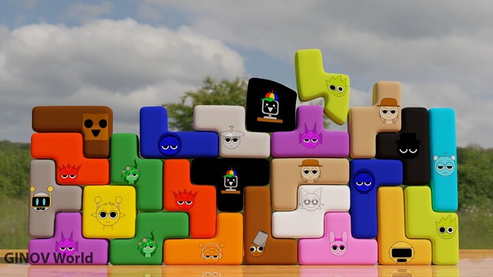 viral Tetris Animation Soft Sprunki Face In Action !