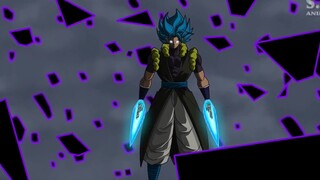 Goku, Vegeta, Broly, Triple Fusion vs Dark Angel