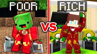 Maizen is RICH IRON MAN vs Mikey is POOR FLASH in Minecraft! - Parody Story(JJ TV)