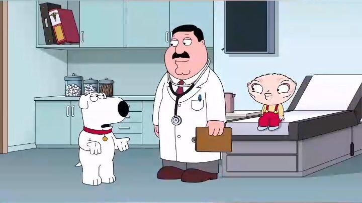 Stewie gets plastic surgery done the hard way