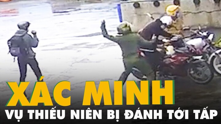 Công an Sóc Trăng xác minh clip hai chiến sĩ 'áo vàng' và 'áo xanh' đánh tới tấp thiếu niên chạy xe