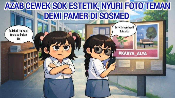 AZAB CEWEK SOK ESTETIK, NYURI FOTO TEMAN DEMI PAMER DI SOSMED  ANIMASI AZAB