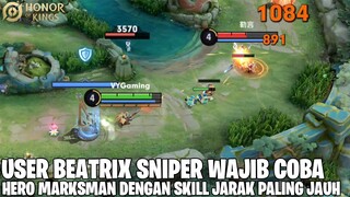 USER SNIPER BEATRIX AUTO SENANG MELIHAT HERO INI - BAILI SHOUYUE GAMEPLAY HONOR OF KINGS