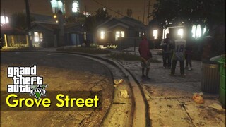 Grove Street at night | Just Walking | GTA V
